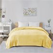 Pemberly Row Polyester Solid Microlight Plush Oversized Blanket in Yellow