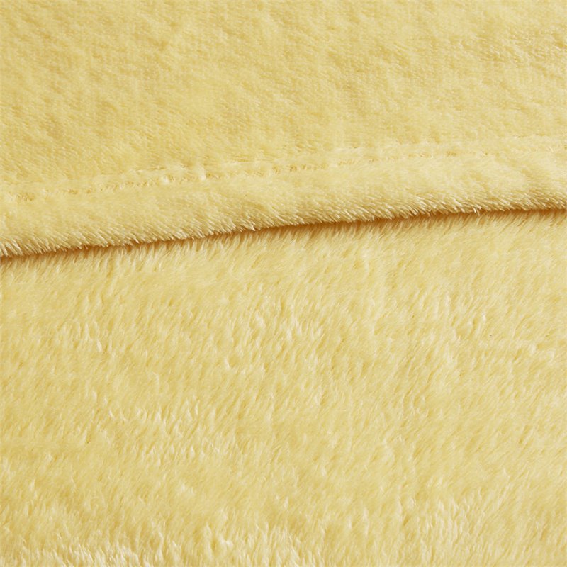 Pemberly Row Polyester Solid Microlight Plush Oversized Blanket in Yellow