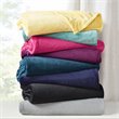 Pemberly Row Polyester Solid Microlight Plush Oversized Blanket in Yellow