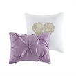 Pemberly Row Polyester Printed and Pintucked Comforter Set in Plum