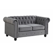 Pemberly Row Modern Sofa Loveseat Velvet Fabric Living room Furniture Set-Gray