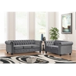 Pemberly Row Modern Sofa Loveseat Velvet Fabric Living room Furniture Set-Gray