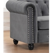 Pemberly Row Modern Sofa Loveseat Velvet Fabric Living room Furniture Set-Gray