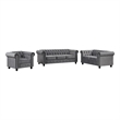 Pemberley Row Velvet Gray Sofa Loveseat Armchair Set Rectangular Assembly Required