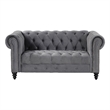 Pemberley Row Velvet Gray Loveseat Rectangular Button-Tufted 68