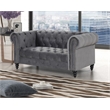 Pemberley Row Velvet Gray Loveseat Rectangular Button-Tufted 68