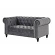 Pemberley Row Velvet Gray Loveseat Rectangular Button-Tufted 68