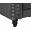 Pemberley Row Velvet Gray Loveseat Rectangular Button-Tufted 68