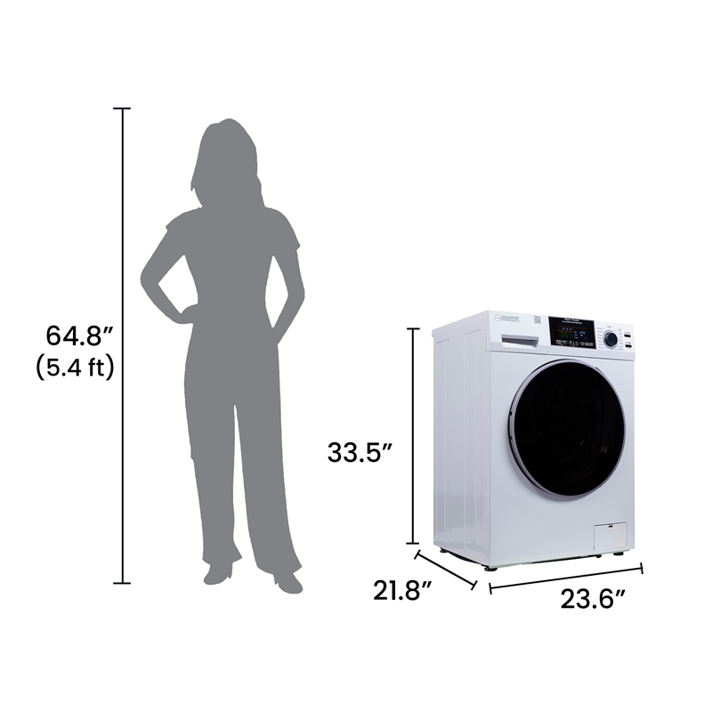 Pemberly Row Pet Compact 110V Vented/Ventless 15lbs Combo Washer Dryer 1400 RPM