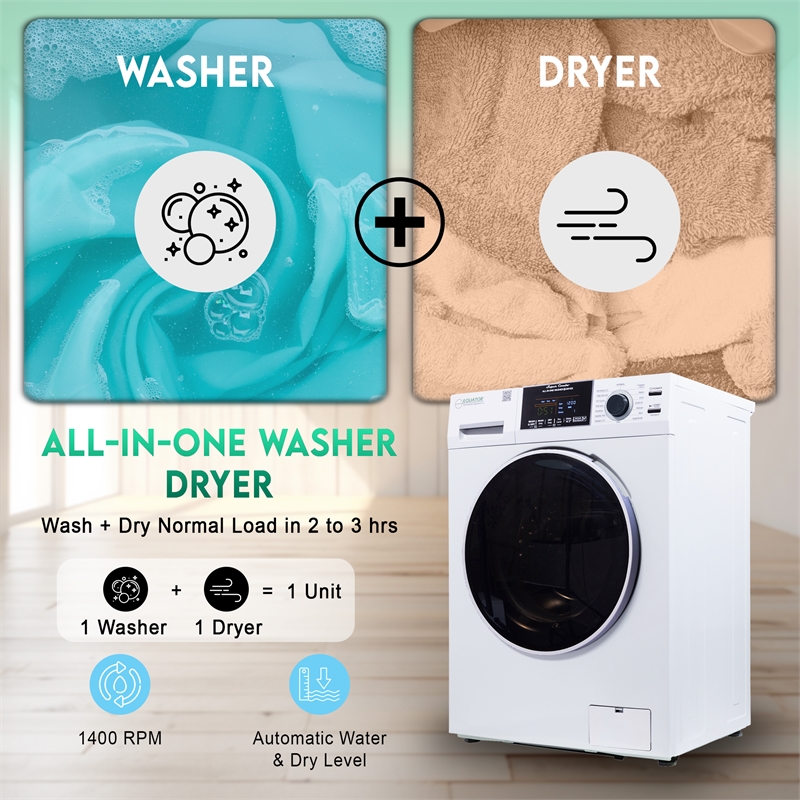 Pemberly Row Pet Compact 110V Vented/Ventless 15lbs Combo Washer Dryer 1400 RPM