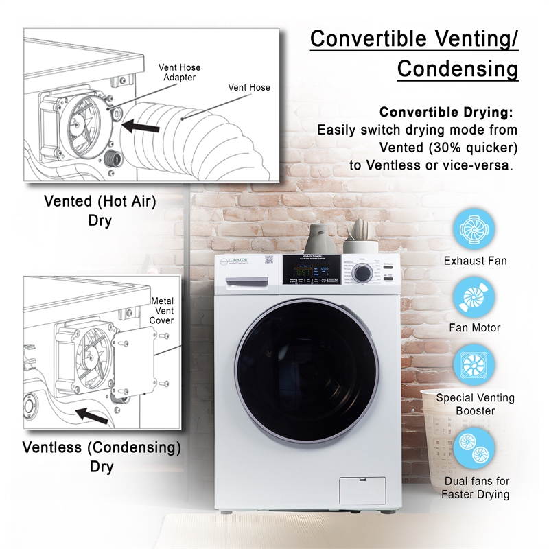 Pemberly Row Pet Compact 110V Vented/Ventless 15lbs Combo Washer Dryer 1400 RPM