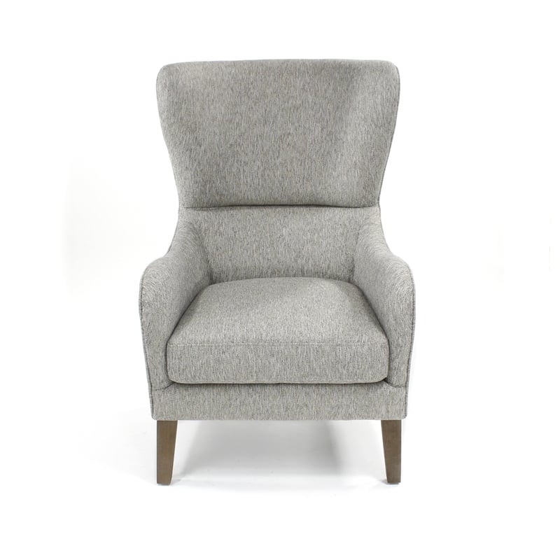 Pemberly Row Modern / Contemporary Swoop Wing Chair in Gray Finish