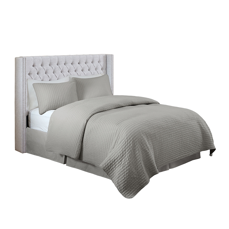 Pemberly Row Modern / Contemporary Upholstery Headboard in Gray