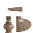 Pemberly Row Round Farmhouse Wood Pedestal Dining Table in Walnut