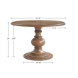 Pemberly Row Round Farmhouse Wood Pedestal Dining Table in Walnut
