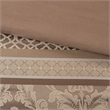 Pemberly Row Contemporary 7 Piece Jacquard Comforter Set in Brown/Gold