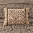 Pemberly Row Contemporary 7 Piece Jacquard Comforter Set in Brown/Gold