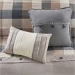 Pemberly Row Contemporary 7 Piece Herringbone Comforter Set in Neutral