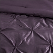 Pemberly Row Contemporary 7 Piece Tufted Comforter Set in Plum