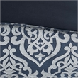 Pemberly Row Contemporary 8 Piece Jacquard Comforter Set in Navy