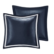 Pemberly Row Contemporary 8 Piece Jacquard Comforter Set in Navy
