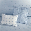 Pemberly Row Contemporary Cotton Jacquard Comforter Set in Blue