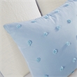 Pemberly Row Contemporary Cotton Jacquard Comforter Set in Blue