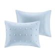 Pemberly Row Contemporary Cotton Jacquard Comforter Set in Blue