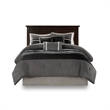 Pemberly Row Modern / Contemporary 7 Piece Comforter Set in Black