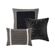Pemberly Row Modern / Contemporary 7 Piece Comforter Set in Black