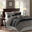 Pemberly Row Modern / Contemporary 7 Piece Comforter Set in Black