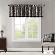 Pemberly Row Modern / Contemporary Jacquard Window Valance in Black