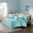 Pemberly Row Metallic Printed Comforter Set in Aqua and Silver