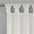 Pemberly Row Floral Embellished Cuff Tab Top Solid Window Panel