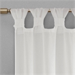Pemberly Row Floral Embellished Cuff Tab Top Solid Window Panel
