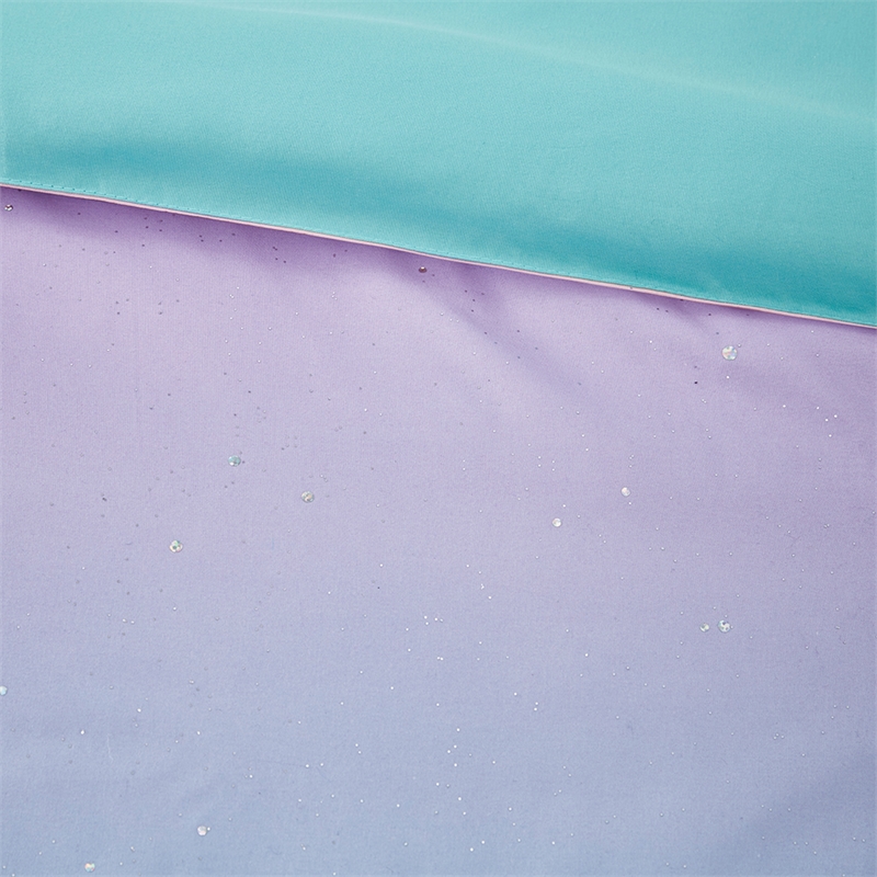 Pemberly Row Metallic Glitter Printed Reversible Comforter Set in Aqua