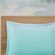 Pemberly Row Metallic Glitter Printed Reversible Comforter Set in Aqua