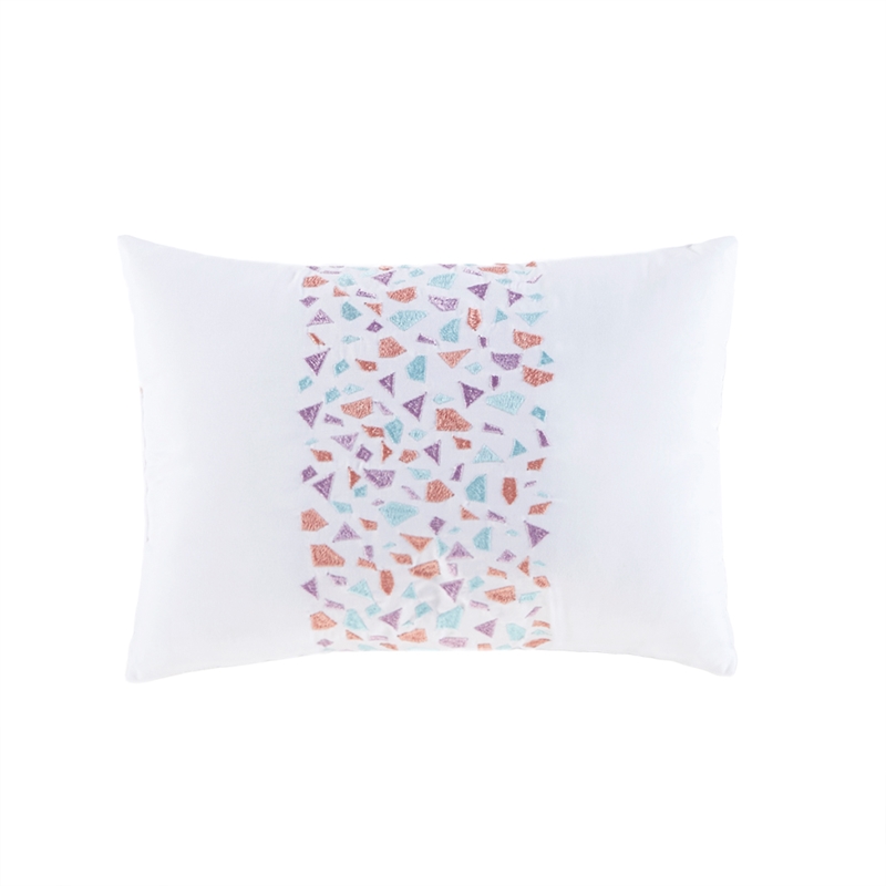 Pemberly Row Metallic Glitter Printed Reversible Comforter Set in Aqua