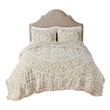 Pemberly Row Cotton Medallion Fringe Coverlet Mini Set in Taupe