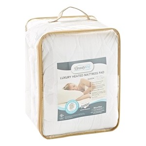 Pemberly Row Microfiber Heated Mattress Pad with 3M in White Cal King