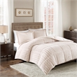 Pemberly Row Faux Fur Comforter Mini Set in Champagne Full/Queen