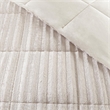 Pemberly Row Faux Fur Comforter Mini Set in Champagne Full/Queen