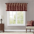 Pemberly Row Contemporary Jacquard Window Valance in Burgundy 50 X 18