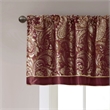 Pemberly Row Contemporary Jacquard Window Valance in Burgundy 50 X 18