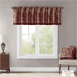 Pemberly Row Contemporary Jacquard Window Valance in Burgundy 50 X 18