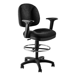 Pemberly Row Comfort Task Stool with Arms 24.5&quot-34.5&quot Height