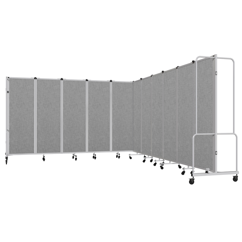 Pemberly Row Room Divider 6' Height 11 Sections Gray Panels and Gray Frame
