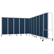 Pemberly Row Room Divider 6' Height 11 Sections Blue Panels and Gray Frame