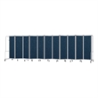 Pemberly Row Room Divider 6' Height 11 Sections Blue Panels and Gray Frame
