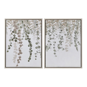 Pemberly Row 2-Piece Polystyrene & Wood Wall Decor Set in Green